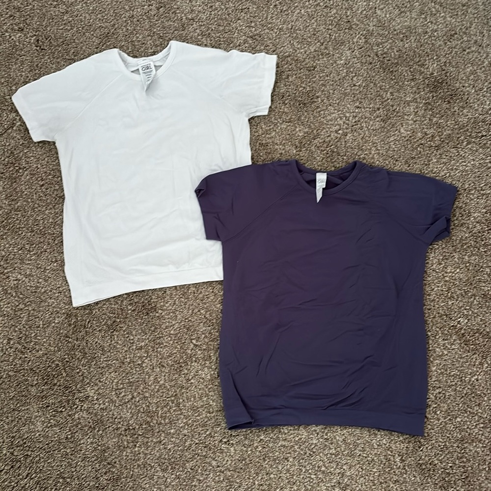 Girls Blue and White Athleta Shirts!